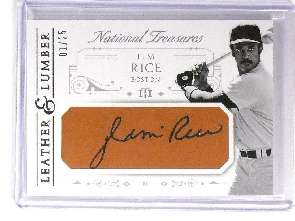 DELETE 10659 2015 National Treasures Leather & Lumber Jim Rice autograph auto #D01/25