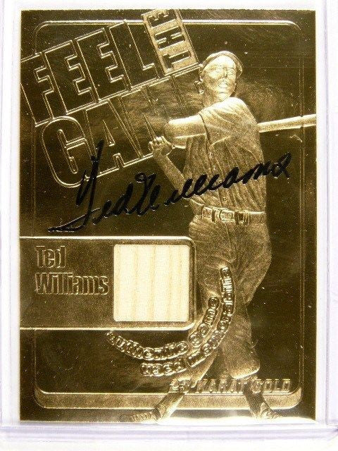DELETE 10787 2000 23KT Gold Feel The Game Ted Williams bat card #D341/750