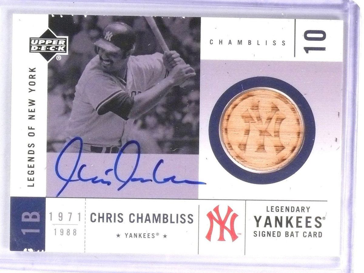 DELETE 10943 2001 Upper Deck Legends of NY Legendary Bat Autograph Chris Chambliss 