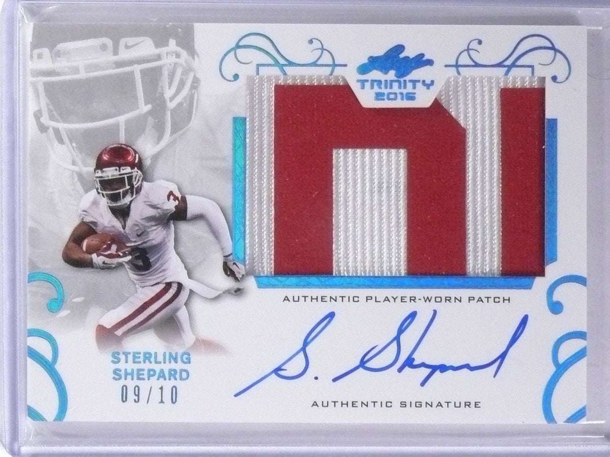 2016 Leaf Trinity Sterling Shepard autograph auto patch rc #D09/10