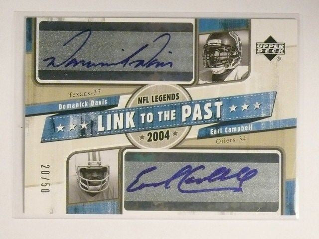 DELETE 12815 2004 Upper Deck Legends link To Past Earl Campbell & Davis auto #D20/50