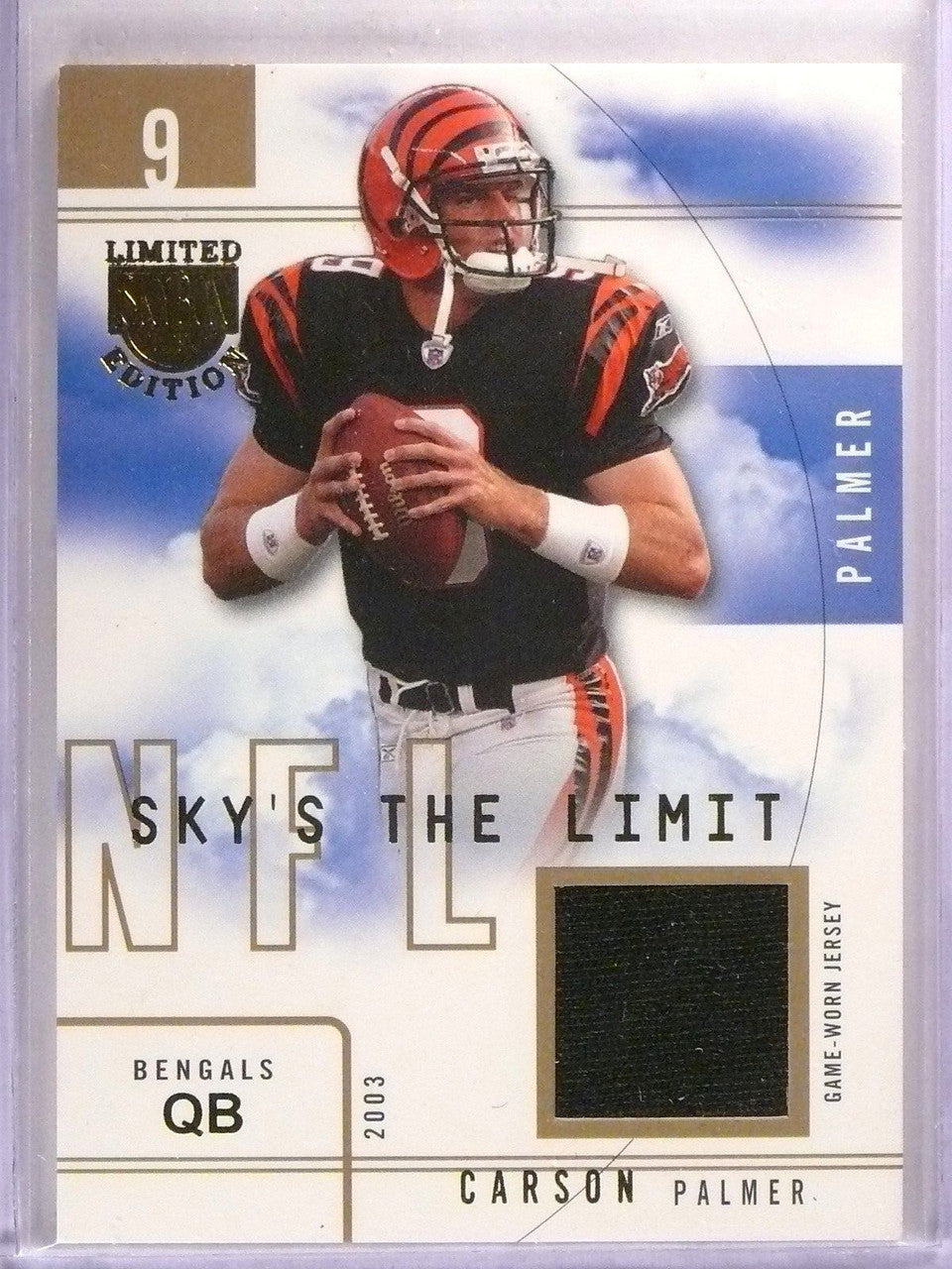 DELETE 13438 2003 Fleer Skybox LE Carson Palmer Sky's The Limit Jersey #D03/10 #SLCP2