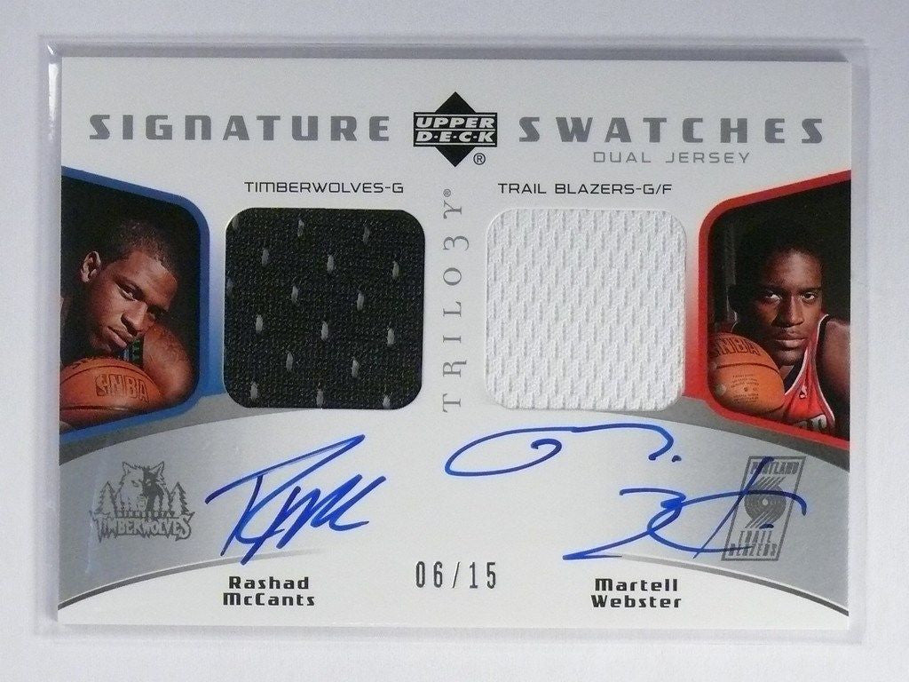 DELETE 13843 05-06 Upper Deck Trilogy Rashad Mccants & Martell Webster auto jersey #/15