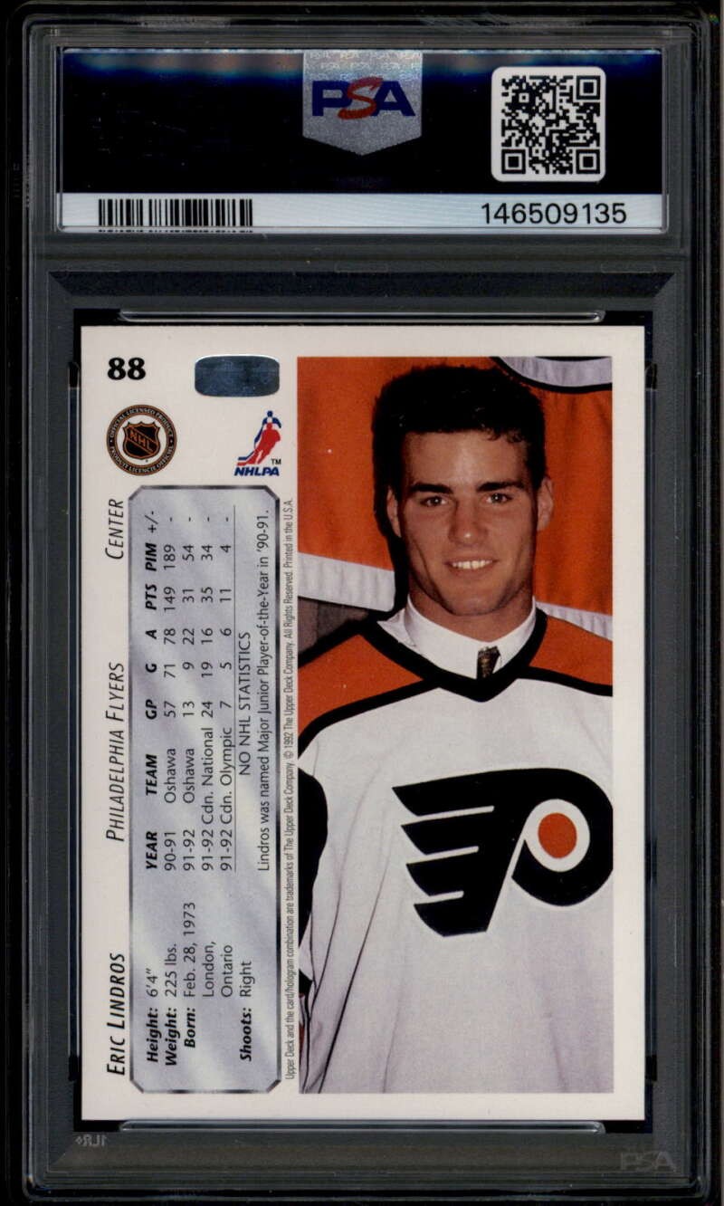 1992-93 Upper Deck 88 Eric Lindros PSA 10 GEM MT