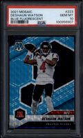 2021 Panini Mosaic Blue Fluorescent 223 Deshaun Watson AFC 2/15 PSA 10 GEM MT