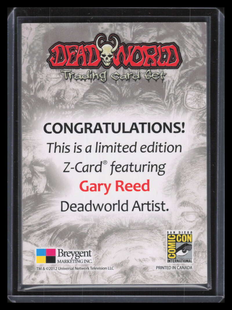 2012 Deadworld Autographs Gary Reed Z-Card San Diego Comic Con Breygent