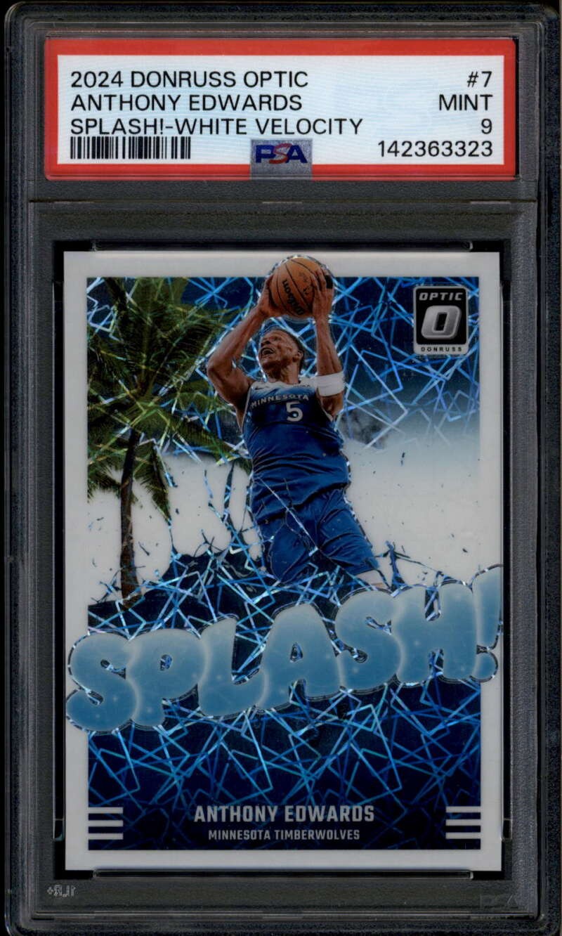 2024-25 Donruss Optic Splash! White Velocity 7 Anthony Edwards 40/59 PSA 9 MINT