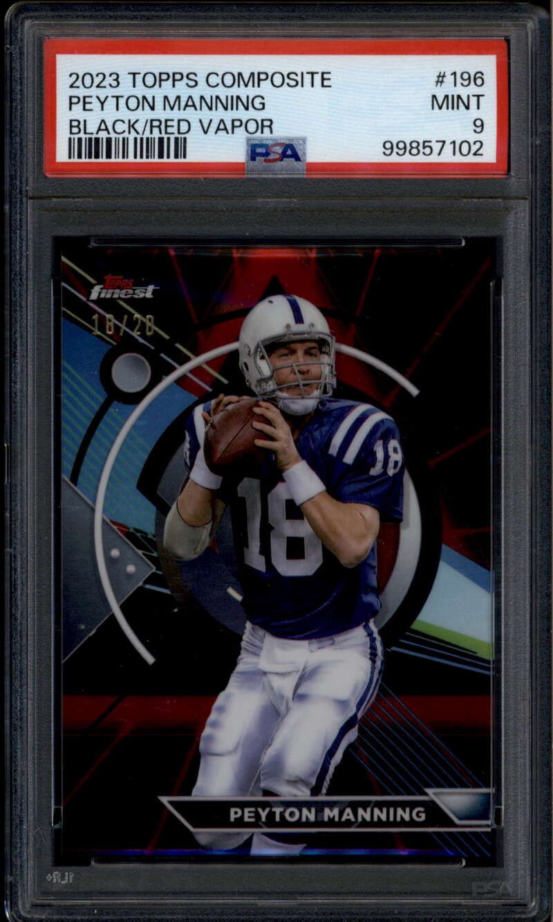 2023 Topps Composite Finest Black Red Vapor Refractor Peyton Manning 18/20 PSA 9