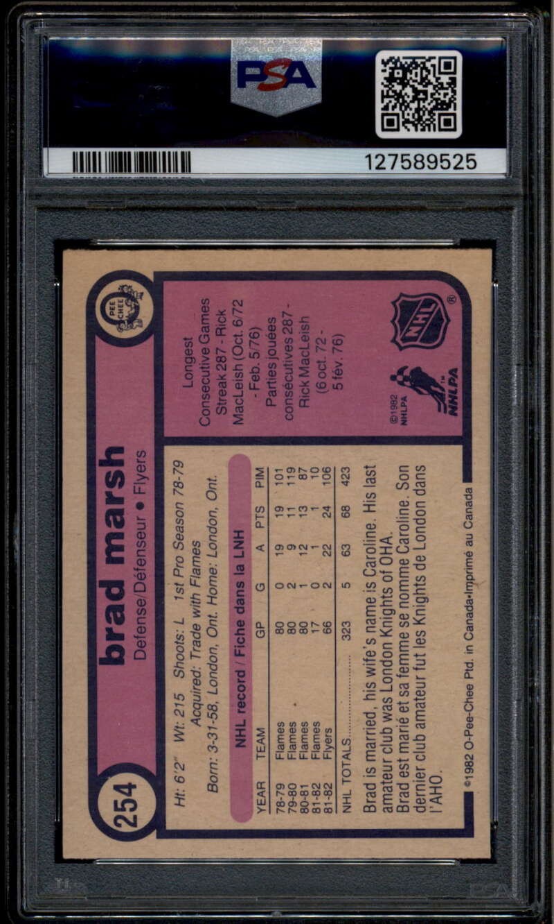 1982-83 O-Pee-Chee 254 Brad Marsh PSA 10 GEM MT POP 9