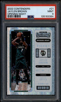 2022-23 Panini Contenders Opening Night Ticket FOTL 21 Jaylen Brown 25/25 PSA 9