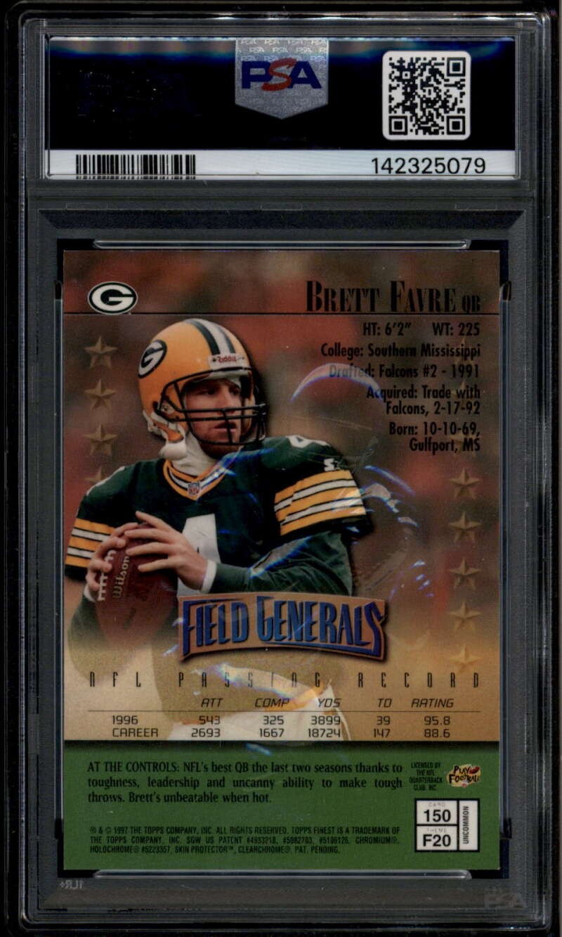 1997 Finest Embossed 150 Brett Favre Silver Uncommon PSA 9 MINT