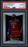 2012-13 Select Prizms Silver Refractor 139 Moses Malone PSA 10 GEM MT 50715083