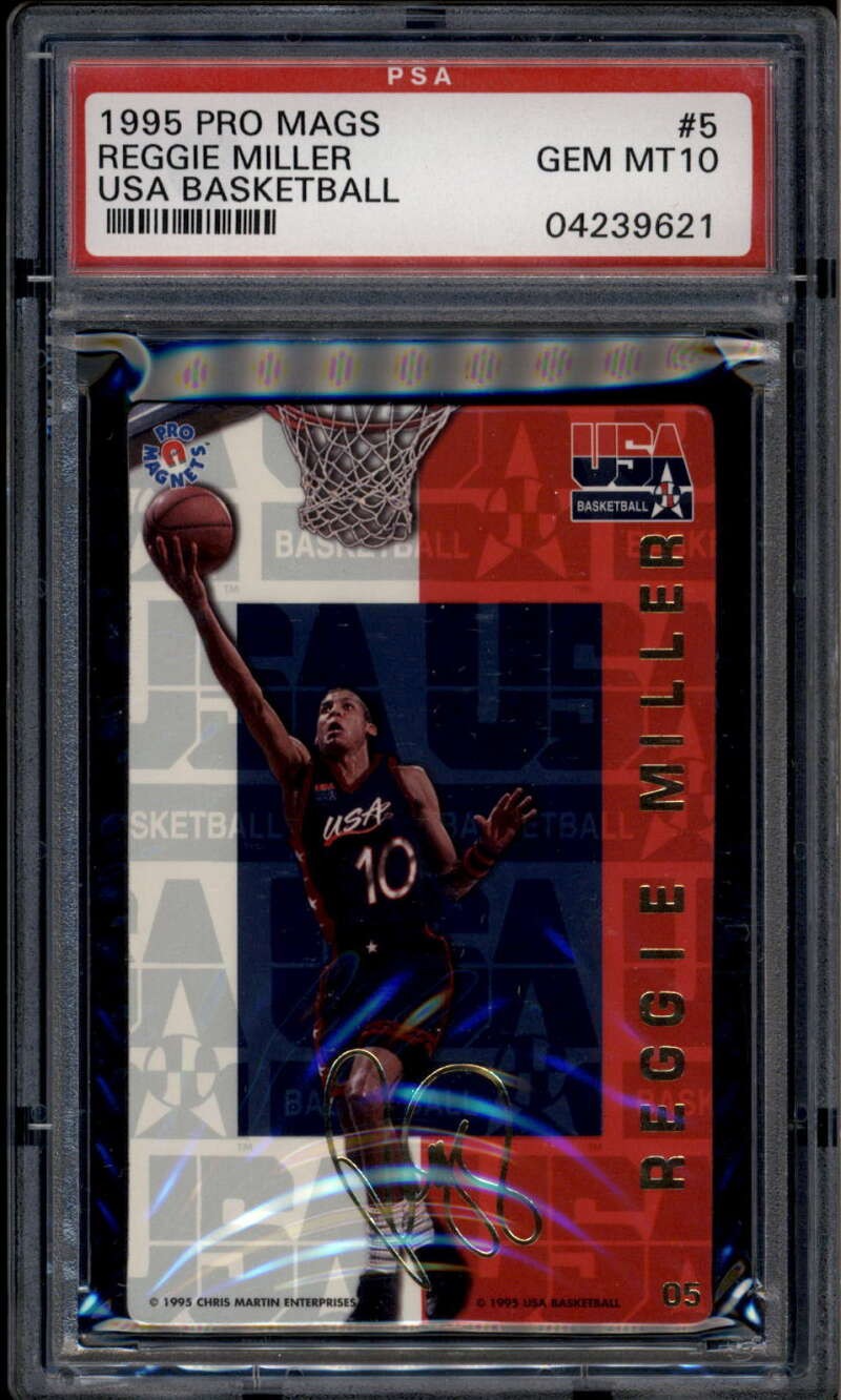 1995 Pro Mags USA Basketball 5 Reggie Miller PSA 10 GEM MT POP 3